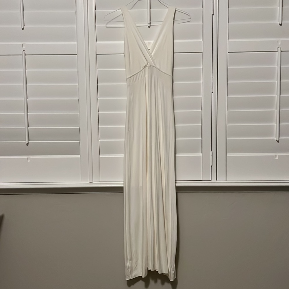 White cotton maxi dress. XXS